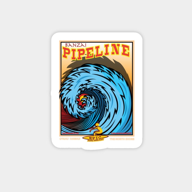 BANZAI PIPELINE Sticker by Larry Butterworth